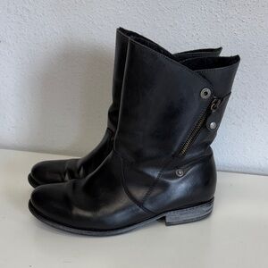 Eric Michael Black Leather Ankle Boots